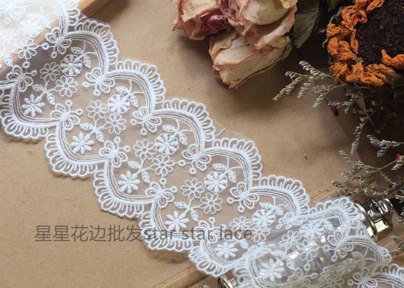宽8cm双边网纱蕾丝刺绣花边辅料diy头饰服装婚纱童装家纺布艺布料,淘宝优惠券,粉丝福利购,淘宝优惠卷
