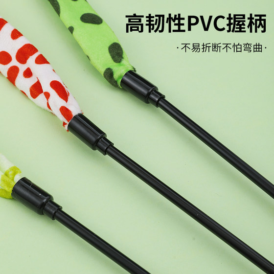 Cat toy big-eyed snake long pole cat teaser stick with built-in rattle paper