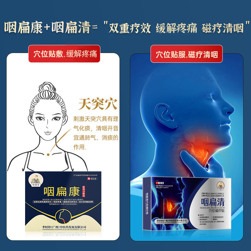 祖医堂咽扁康冷敷贴旗舰店李时珍 北宁堂医药膏药贴（器械）