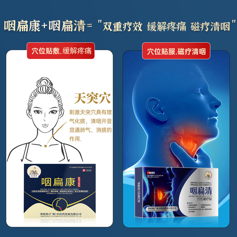【祖医堂】咽扁康冷敷贴扁桃体发慢性 北宁堂医药膏药贴（器械）