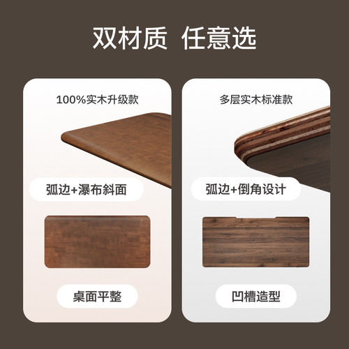 北弧双电机实木电动智能升降儿童学习书桌可调节站立电脑桌M5lite - 图0