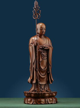 纯紫铜地藏王菩萨佛像摆件工艺品