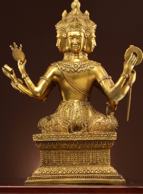 全铜四面佛有求必应手工金属装饰