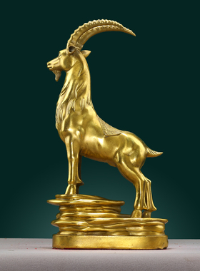 纯铜羚羊摆件黄铜工艺品