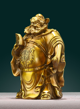 纯黄铜钟馗摆件家居装饰