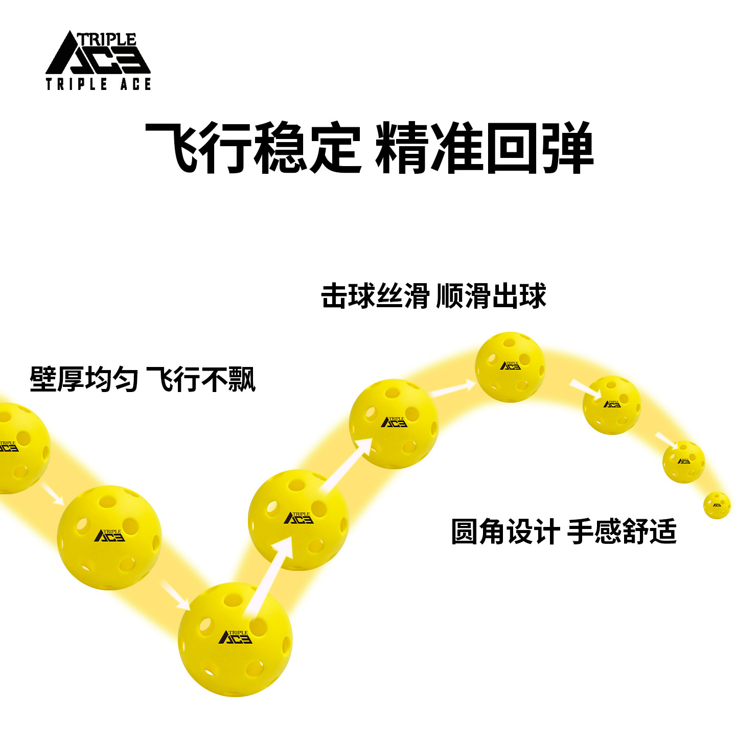 TripleAce匹克球26/40孔室内外注塑抗打加厚训练比赛Pickleball球,淘宝优惠券,粉丝福利购,淘宝优惠卷