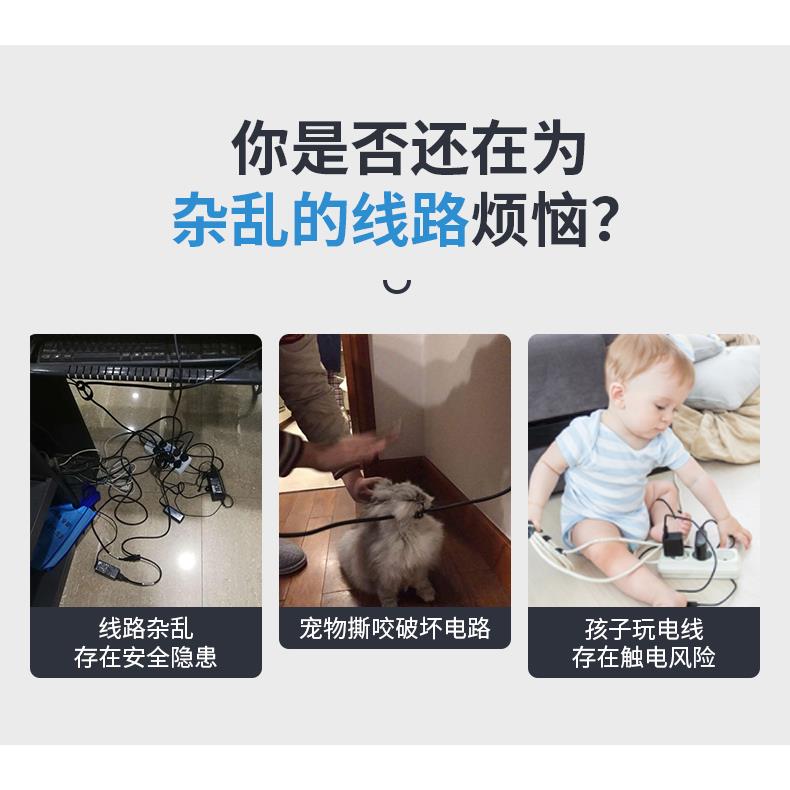 电脑电源护线包线管保护套整理收纳电线装饰理线器防咬束线集线器 - 图3