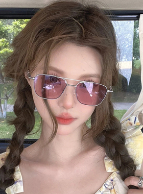 小众设计金属框飞行员太阳眼镜女
