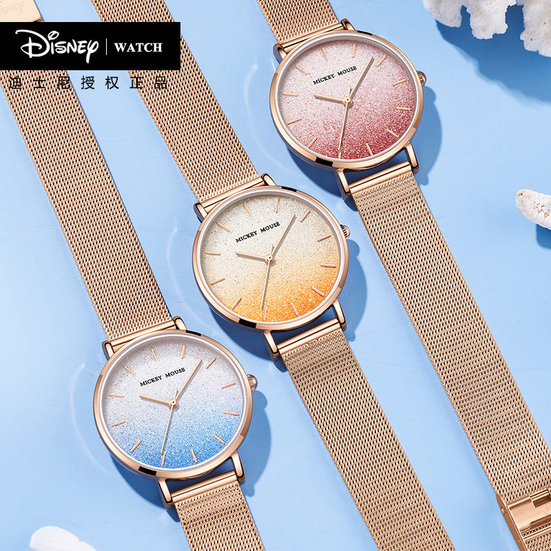迪士尼新款学生复古简约女士感手表 珂丽莱手表国产腕表