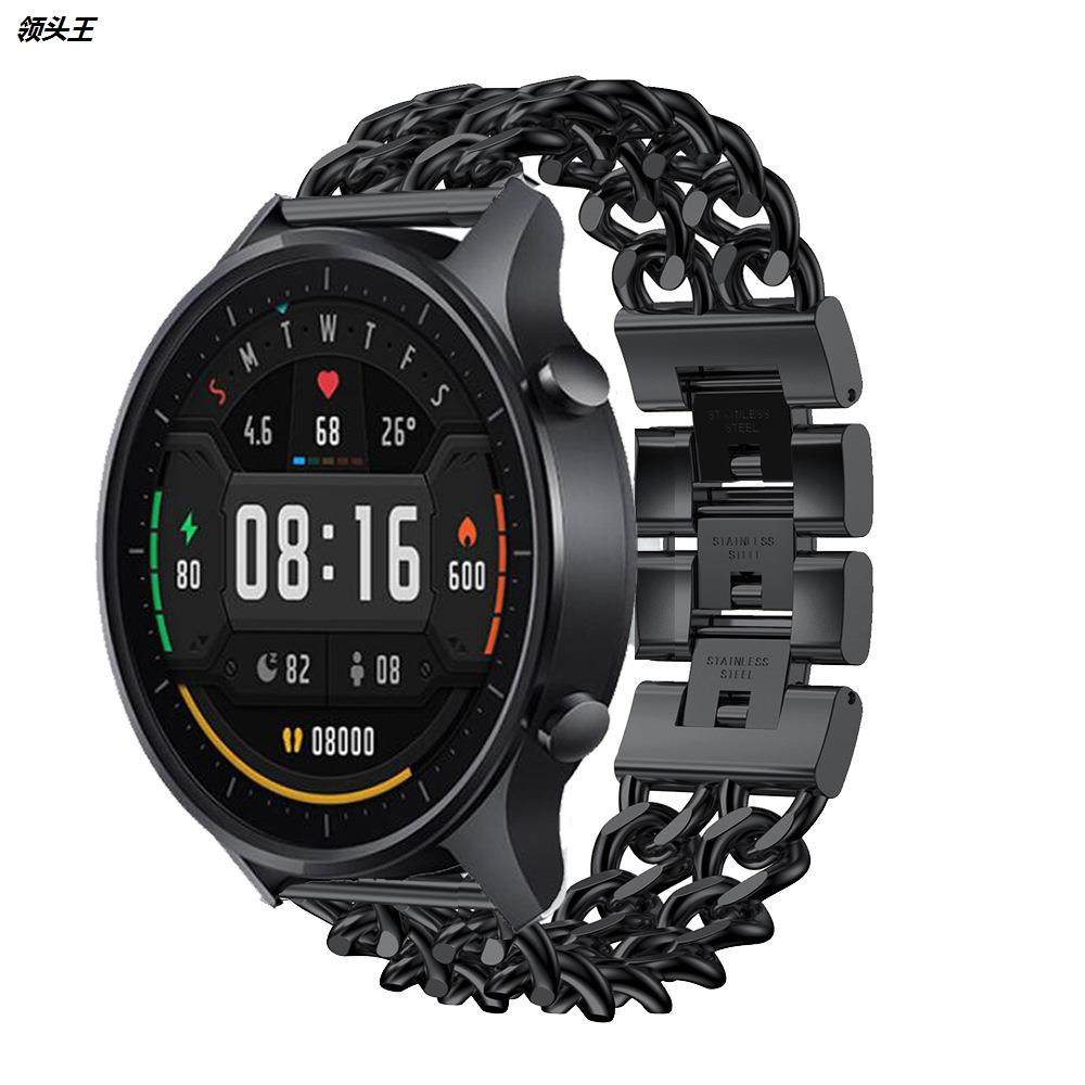 20mm/22mm适用三星Galaxy Watch3双排牛仔链表带华为小米合金腕带