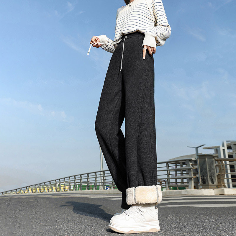 羊羔绒香蕉裤女冬季2025新款糯米直筒裤女款保暖加绒裤子加厚棉裤,淘宝优惠券,粉丝福利购,淘宝优惠卷
