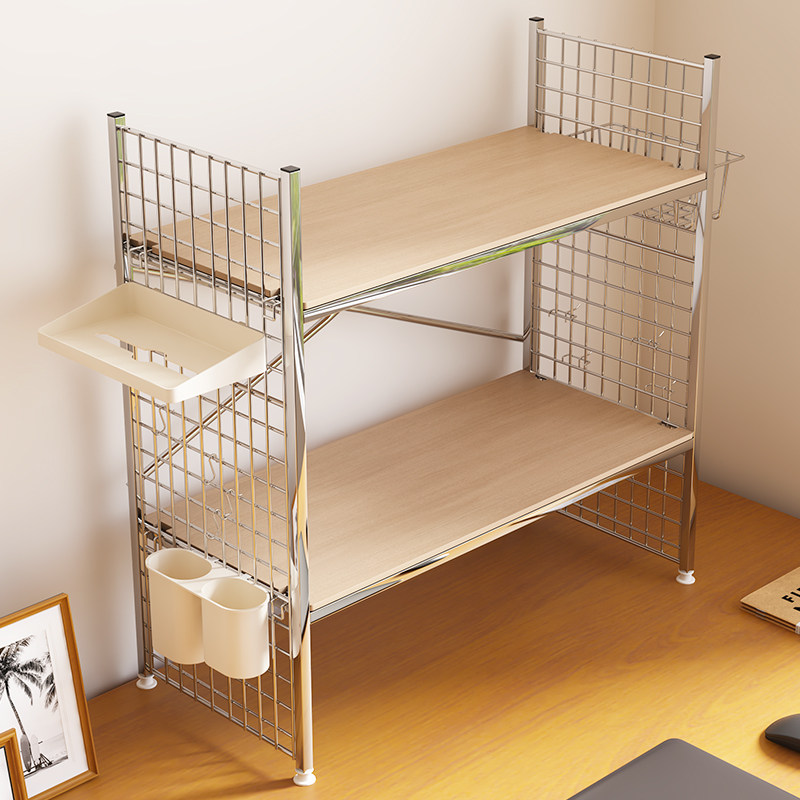 不锈钢桌面收纳置物架书桌整理架多层可调节不锈钢书本收纳架,淘宝优惠券,粉丝福利购,淘宝优惠卷