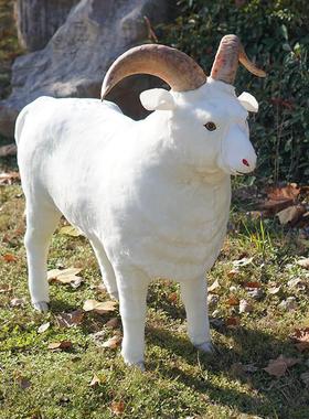 高彷真大型彷真绵羊彷真羊真羊角 商场橱窗幼儿园庭院摆件