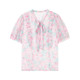 ເສື້ອຢືດ Chiffon ສີບົວຫວານ Qiushui Yiren 2026 summer ໃຫມ່ຂອງແມ່ຍິງ romantic collar slimming ເທິງ