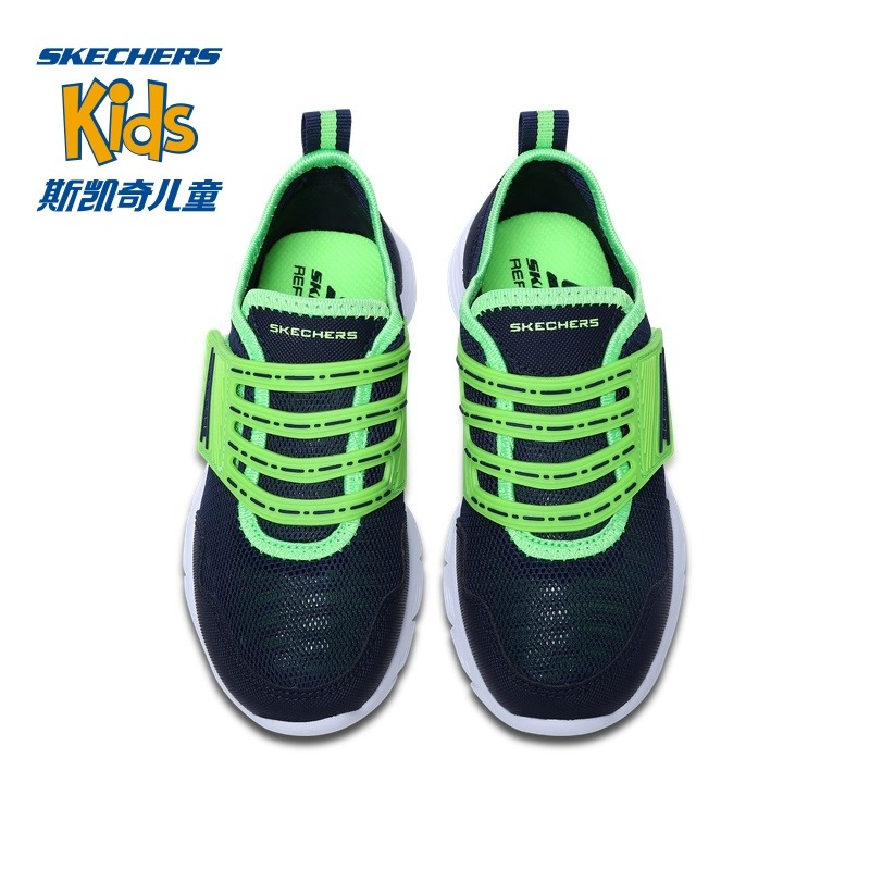 Skechers斯凯奇童鞋春夏魔术贴男童时尚撞色搭带运动休闲鞋95043L