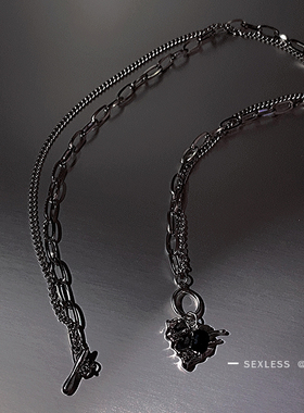 甜酷风融化爱心项链女锁骨链