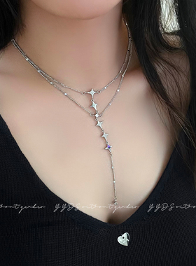 氛围感拉满！叠戴星星项链颈链