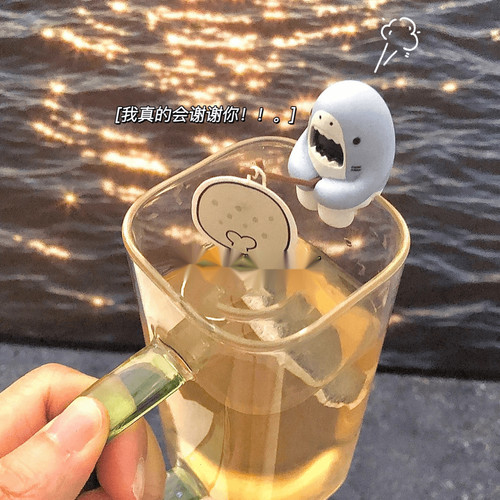 鲨钓公仔小鲨鱼泡茶神器泡茶器边缘茶包杯挂可爱创意懒人过滤器 - 图2