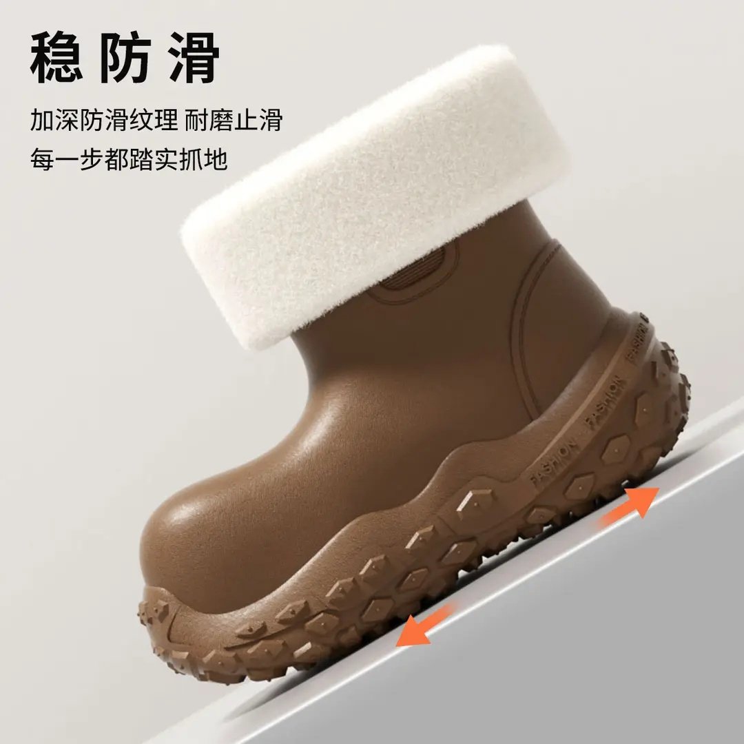 厚底防水加绒短筒雪地靴女2025新款秋冬加绒保暖毛毛棉鞋防滑棉靴,淘宝优惠券,粉丝福利购,淘宝优惠卷
