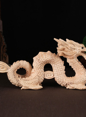 摆件木雕青龙风水客厅天降真香木