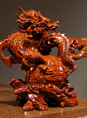 木雕摆件十二生肖家居客厅工艺品