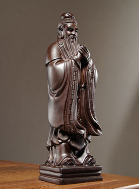 黑檀木人物雕像教师节送礼工艺品