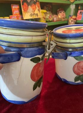 陶瓷茶叶罐密封口80年代90年代怀旧老物件老罐子