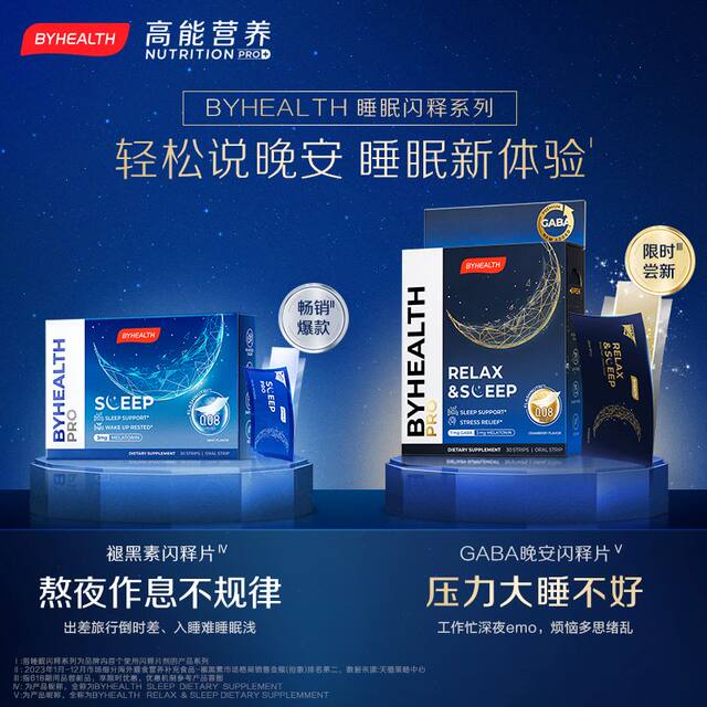 BYHEALTH Flash Sleep Tablets ເພື່ອຊ່ວຍນອນຫລັບແລະບັນເທົາຄວາມກົດດັນ
