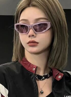 y2k千禧风粉紫色墨镜女高级感拍照网红欧美式太阳眼镜时尚太阳镜