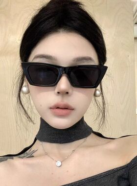 2025新款方形装饰墨镜女Jennie同款高级感黑色防晒太阳眼镜蝴蝶结