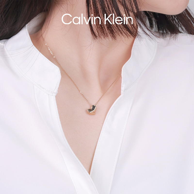 CalvinKlein官方正品CK风尚系列小爱心女士锁骨项链 - 图2