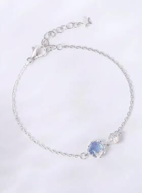 轻奢设计感人鱼与海手链女甜美梦幻蓝鱼尾手链少女心手饰品定制