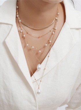 欧美混搭多元仿珍珠女性珠宝哥