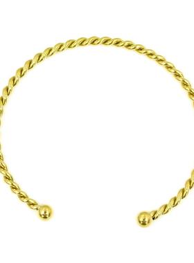 外贸不锈钢手镯麻花圈手镯 时尚简约ins日韩C形开口手镯手环定制