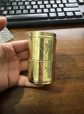 森舍金属工艺品摆件家用竹节牙签筒密封茶叶罐铜义乌小商品定制
