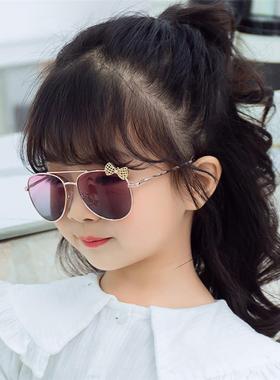 夏季新款卡爱儿童太阳镜B009金属框架蝴蝶结蛤蟆镜小孩眼镜
