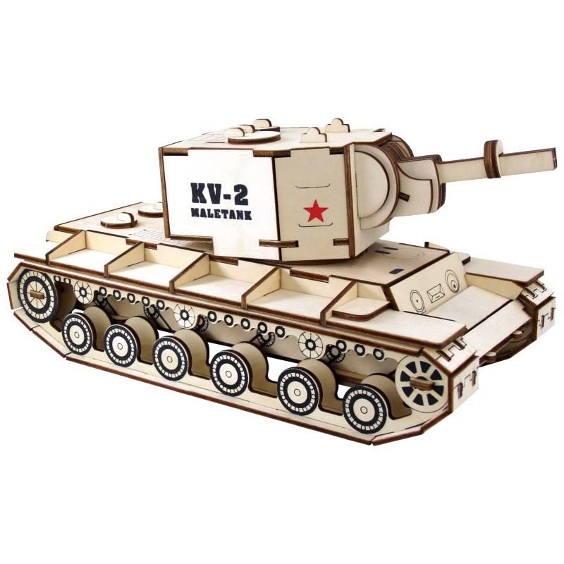 儿童手工课拼装坦克军事模型木制3D立体拼图地摊玩具活动礼品