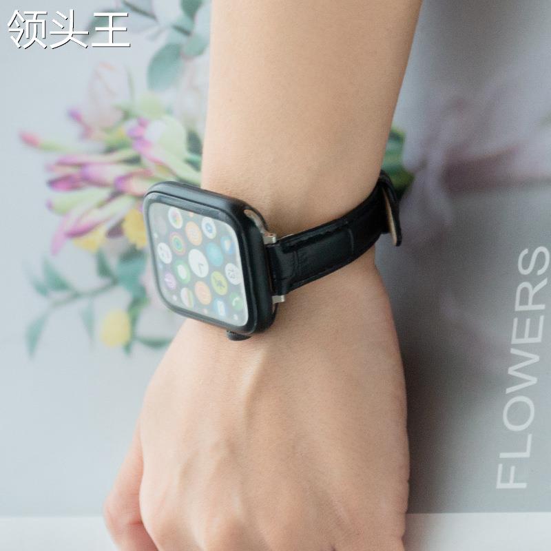 适用苹果手表小蛮腰真皮表带apple iwatch6SE54321细小缩身简约-图3