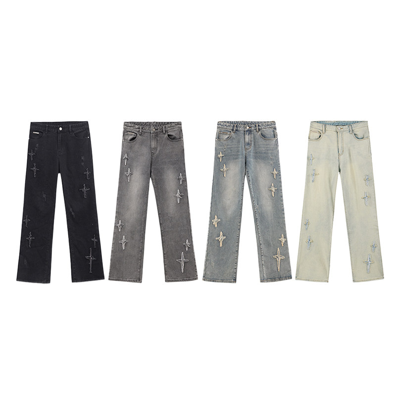 【宋轶同款】iconslab贴布做旧牛仔裤 iconslab牛仔裤