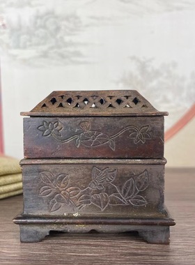 三层香炉雕花双层四方香炉家居室内盘香炉香道茶道桌面装饰香薰炉