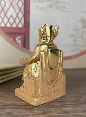 合金铜福德正神土地公神像摆件鎏金家居客厅店铺摆设鎏金工艺品