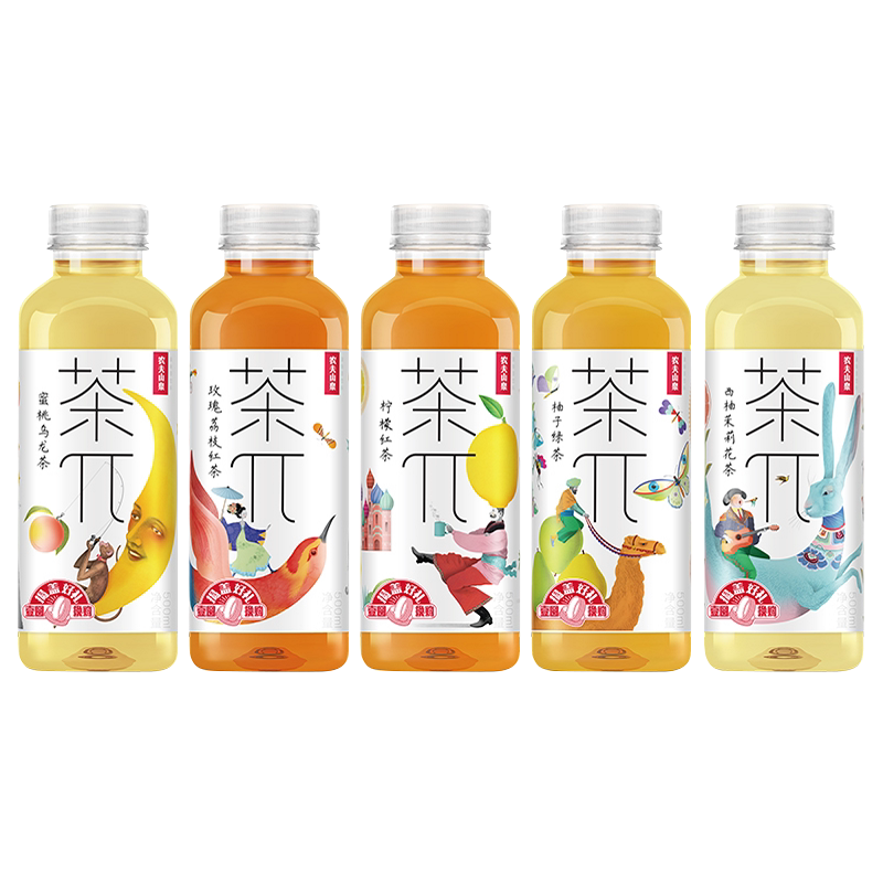 农夫山泉茶π900ml*12瓶大瓶整箱茶派柠檬红茶蜜桃乌龙茶果味饮料