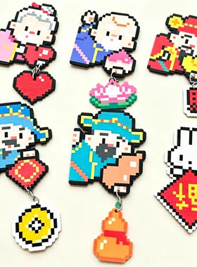 【神仙串门】卡通五路财神饰入户门装饰挂件创意亚克力磁吸贴门贴