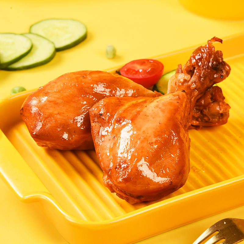 鲁明斋去皮鸡腿开袋即食鸡肉零食低非减健身餐脂蛋白卡熟