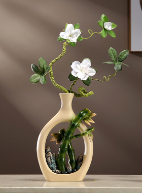 木锐树脂花瓶新中式客厅博古架