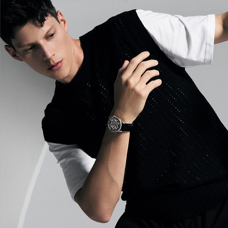 agelocer艾戈勒博世雕花镂空机械表 agelocer艾戈勒国产腕表