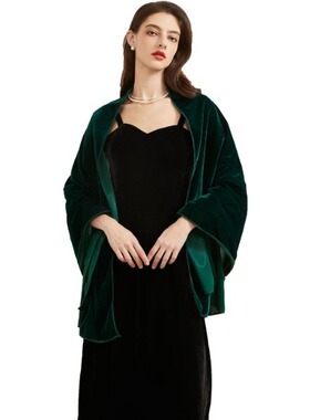 欧美婚礼新娘丝绒披肩化妆舞会派对女士礼服配件长款围巾外贸
