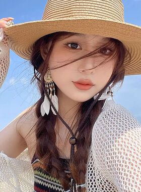 波西米亚风度假旅拍耳饰女超仙