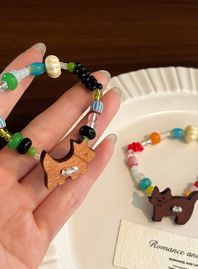 可爱小猫咪陶瓷串珠手链