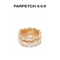 Ms. Suzanne Kalan 18K gold double-row diamond timeless ring FARFETCH Fat Chic